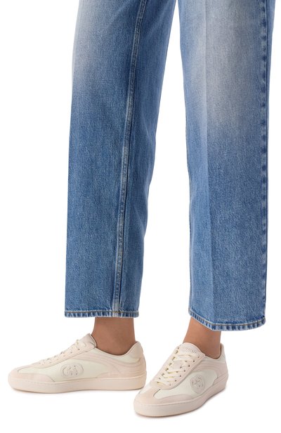 Комбинированные кеды g75 GUCCI кремового цвета по цене 119500 руб., арт. 812656/AADM0, фото 2 Комбинированные кеды g75 GUCCI, арт. 812656/AADM0, фото 2