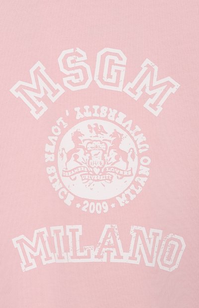 Хлопковый свитшот MSGM KIDS светло-розового цвета по цене 14150 руб., арт. S6MSJUSW053, фото 3 Хлопковый свитшот MSGM KIDS, арт. S6MSJUSW053, фото 3