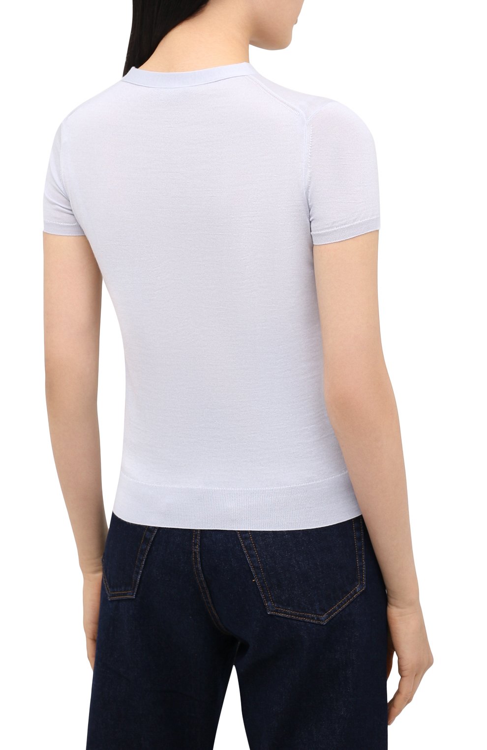 Топ из кашемира и шелка LORO PIANA голубого цвета по цене 82500 руб., арт. FAI2504, фото 4 Топ из кашемира и шелка LORO PIANA, арт. FAI2504, фото 4