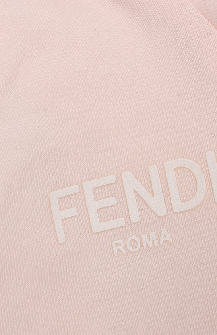 Детский комплект из комбинезона и шапки FENDI светло-розового цвета, арт. BUK114/ST8 | Фото 7 (Материал внешний: Хлопок; Нос: Не проставлено; Ростовка одежда: 0 - 3 мес | 50 - 60 см, 6 мес | 68 см, 3 мес | 62 см)