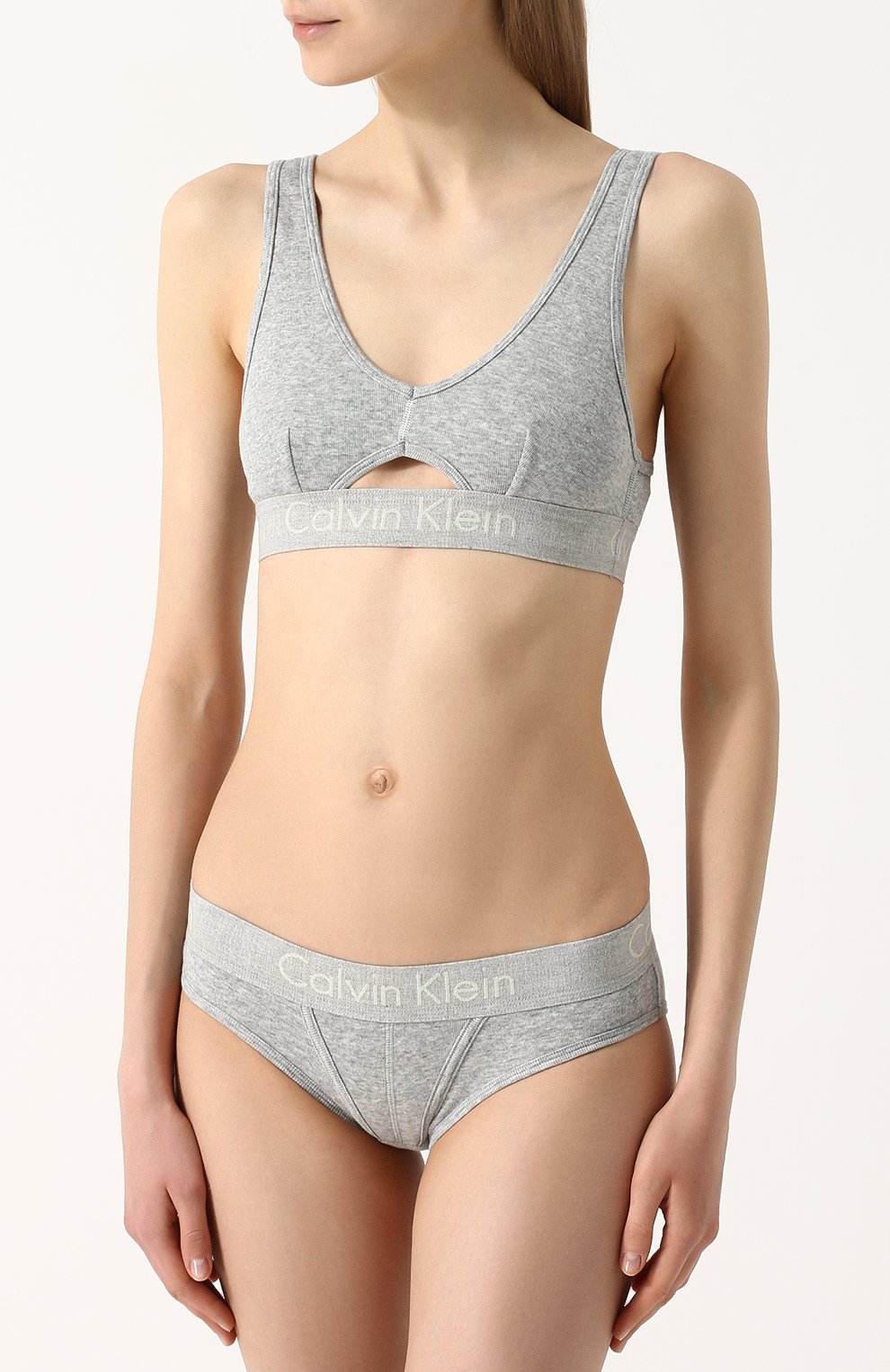 Хлопковые трусы-слипы CALVIN KLEIN серого цвета по цене 2270 руб., арт. QF4510E, фото 2 Хлопковые трусы-слипы CALVIN KLEIN, арт. QF4510E, фото 2