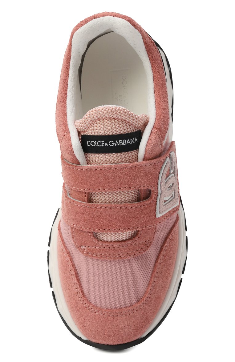 Мужского комбинированные кроссовки dg running DOLCE & GABBANA темно-розового цвета, арт. DA5187/AA954/29-36 | Фото 4 (Материал внешний: Натуральная кожа; Нос: Не проставлено; Материал внутренний: Текстиль, Натуральная кожа; Региональные ограничения белый список (Axapta Mercury): Не проставлено; Кросс-КТ: велькро; Стили: Классический)