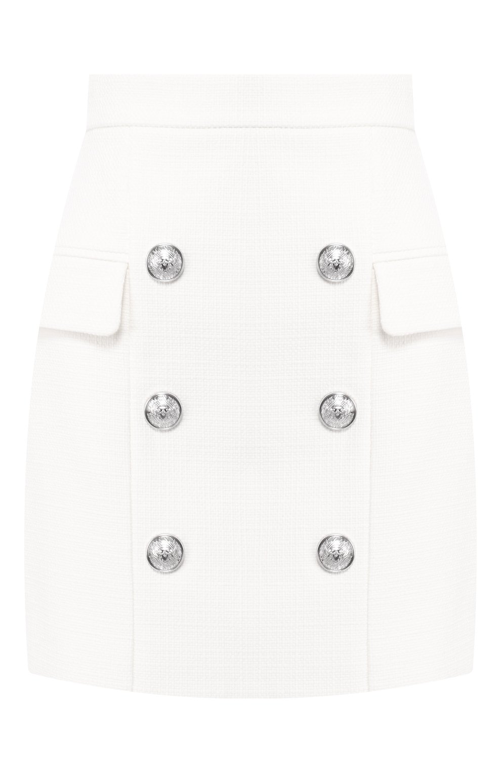 Хлопковая юбка BALMAIN белого цвета по цене 94750 руб., арт. RF14204/C032, фото 1 Хлопковая юбка BALMAIN, арт. RF14204/C032, фото 1