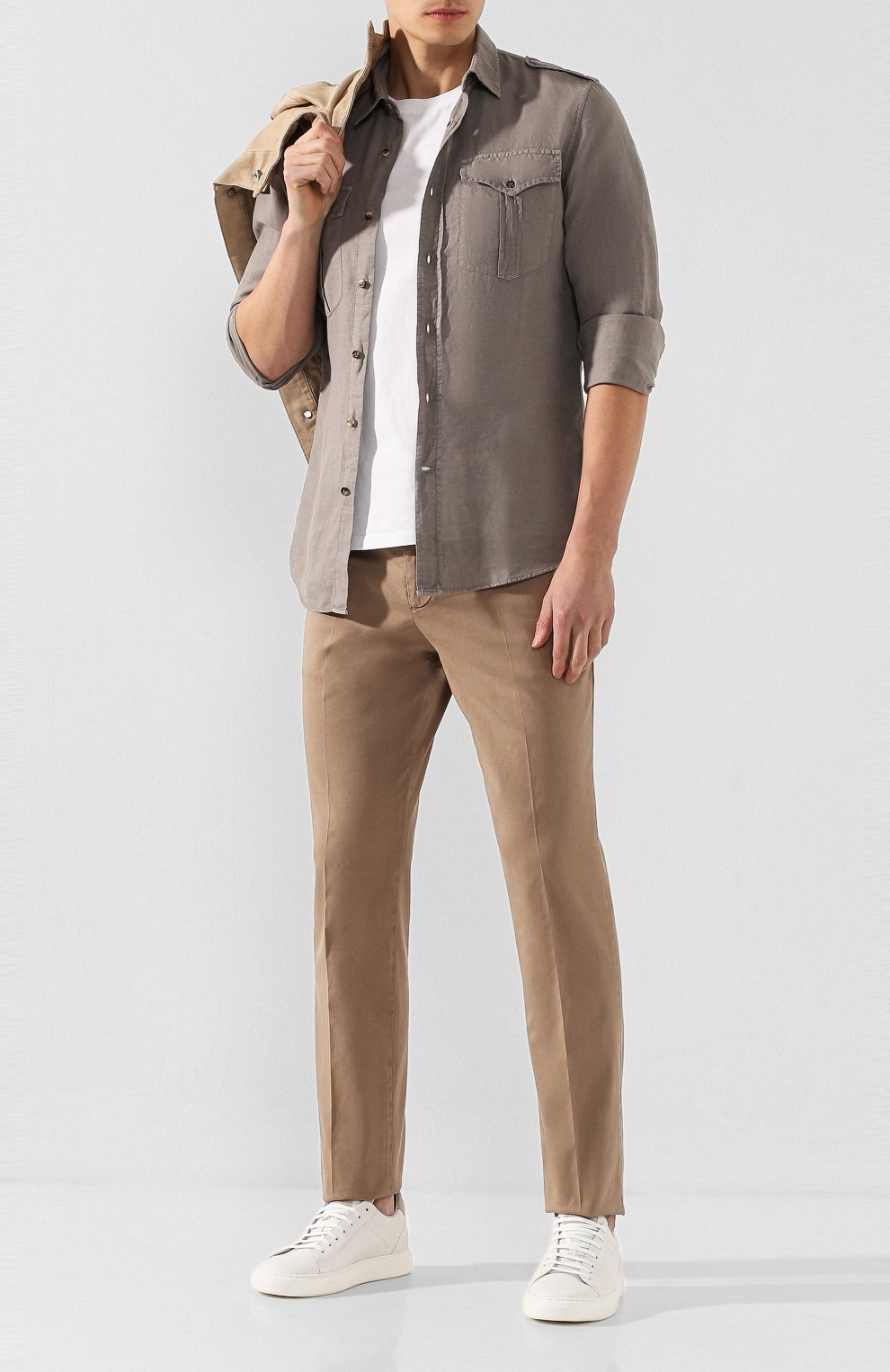 Рубашка изо льна и хлопка BRUNELLO CUCINELLI, арт. MD6983058, фото 2