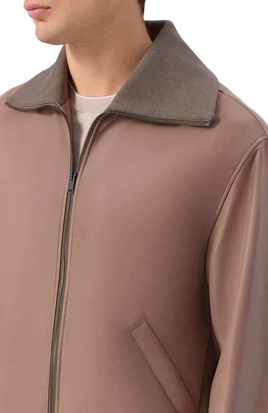 Кожаный бомбер MVST M26.2PM.L006/L011 Бежевый  M26.2PM.L006/L011 Фото 5