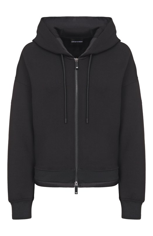 Хлопковая толстовка Emporio Armani EW001358/AF10002 Чёрный EW001358/AF10002