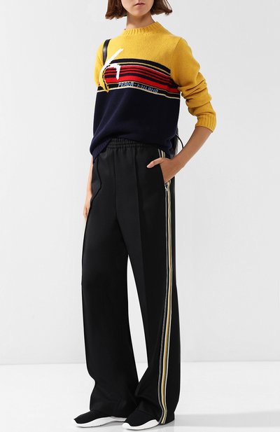 Брюки с эластичным поясом и контрастными лампасами PRADA, арт. 22Z725-1N8M-F0002, фото 2