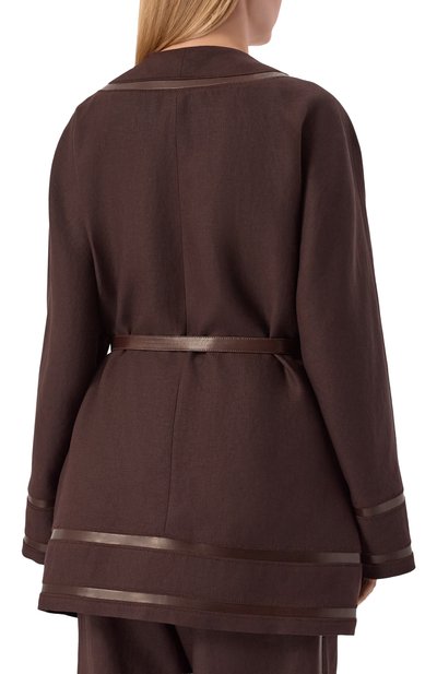 Льняное кимоно MVST темно-коричневого цвета по цене 199500 руб., арт. M26.2PW.J900/T30, фото 4 Льняное кимоно MVST, арт. M26.2PW.J900/T30, фото 4
