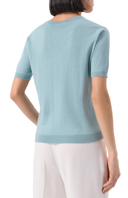Пуловер из шелка и хлопка Weekend Max Mara ZIBETT0 Зелёный  ZIBETT0 Фото 4
