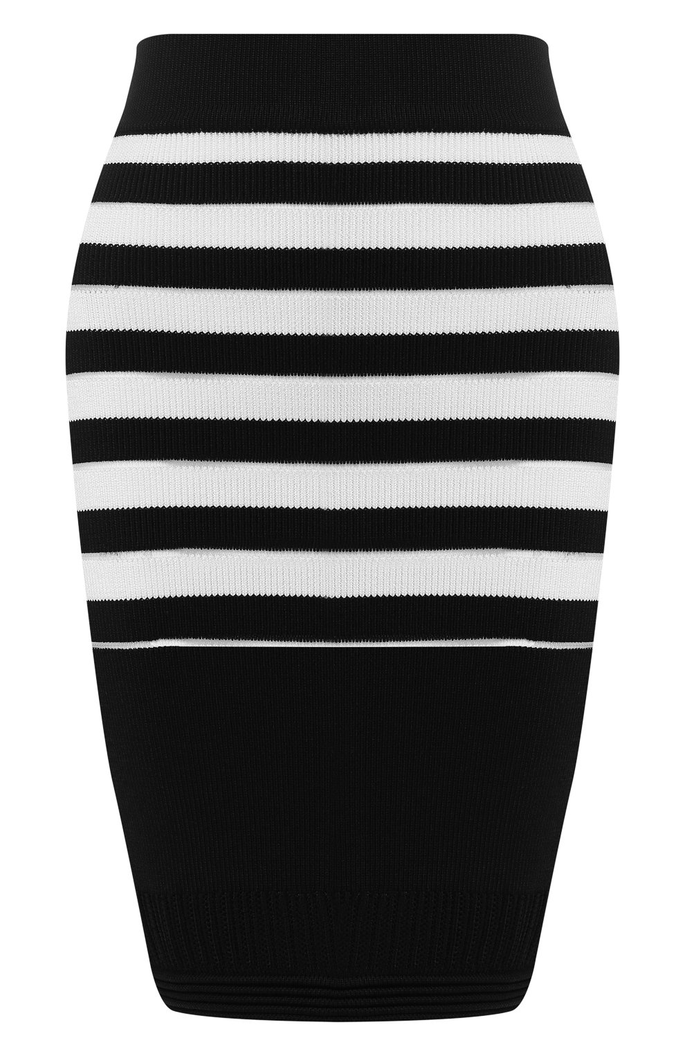 Юбка из вискозы BALMAIN черно-белого цвета по цене 94750 руб., арт. RF14684/K289, фото 1 Юбка из вискозы BALMAIN, арт. RF14684/K289, фото 1