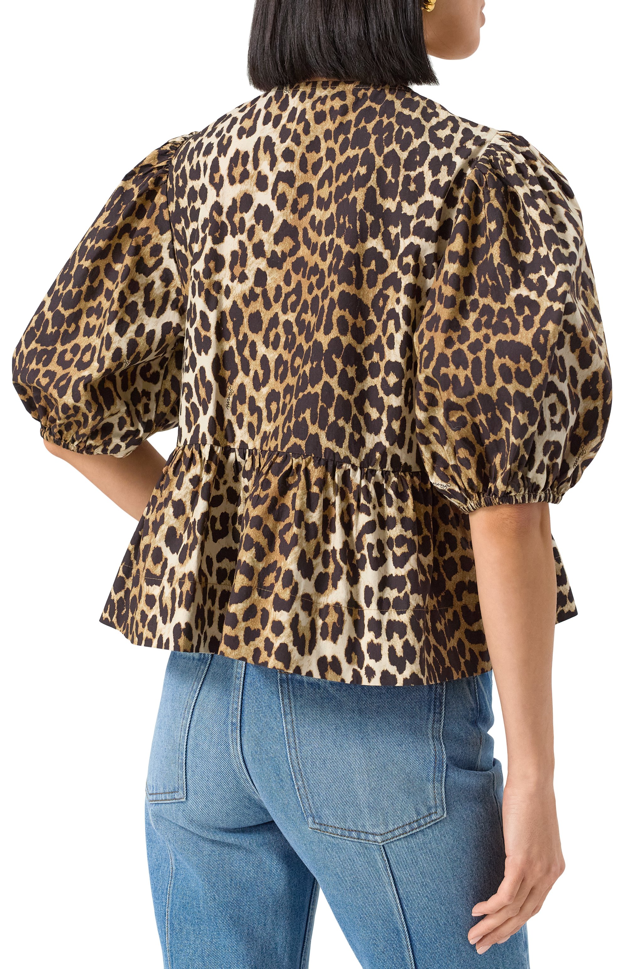 Хлопковая блузка GANNI, арт. F9116, фото 4