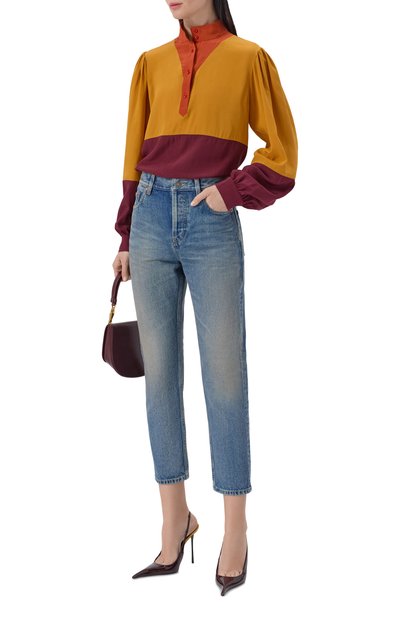 Джинсы SAINT LAURENT синего цвета по цене 154500 руб., арт. 813269/Y11CA, фото 2 Джинсы SAINT LAURENT, арт. 813269/Y11CA, фото 2