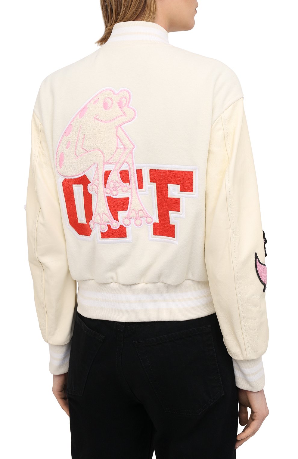 Шерстяной бомбер OFF-WHITE бежевого цвета по цене 217500 руб., арт. 0WEA129R21FAB001, фото 4 Шерстяной бомбер OFF-WHITE, арт. 0WEA129R21FAB001, фото 4