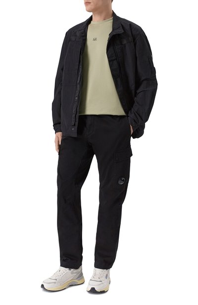 Хлопковая футболка C.P. COMPANY хаки цвета по цене 17750 руб., арт. 20CMTS114A/006374G, фото 2 Хлопковая футболка C.P. COMPANY, арт. 20CMTS114A/006374G, фото 2