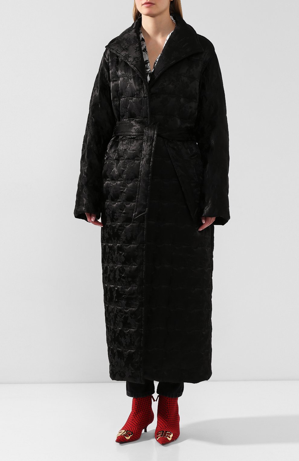 Пальто с поясом BALENCIAGA черного цвета по цене 231000 руб., арт. 594883/TG015, фото 3 Пальто с поясом BALENCIAGA, арт. 594883/TG015, фото 3