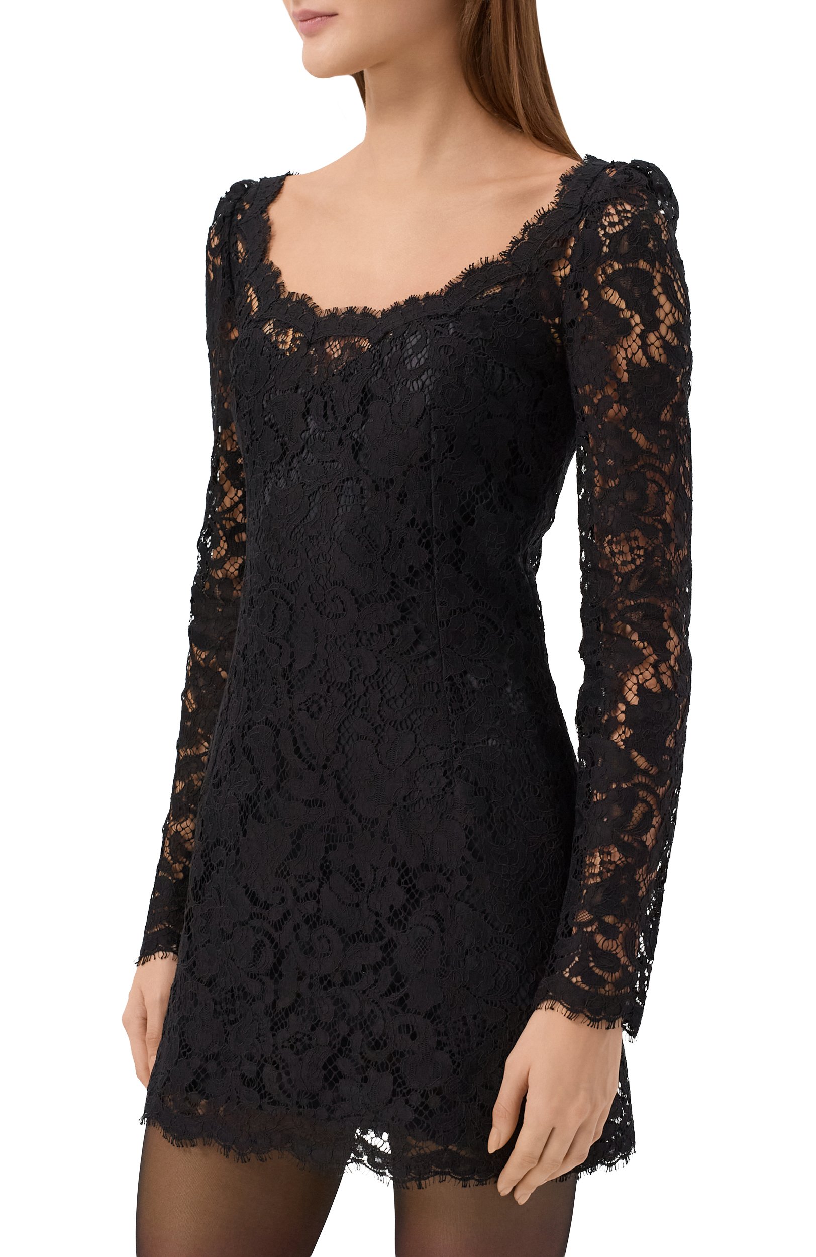 Платье из хлопка и вискозы DOLCE & GABBANA черного цвета по цене 377500 руб., арт. F632IT/HLM5E, фото 3 Платье из хлопка и вискозы DOLCE & GABBANA, арт. F632IT/HLM5E, фото 3