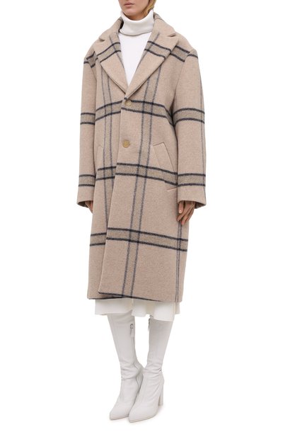 Шерстяное пальто JACQUEMUS бежевого цвета по цене 89200 руб., арт. 203C001/119172, фото 3 Шерстяное пальто JACQUEMUS, арт. 203C001/119172, фото 3