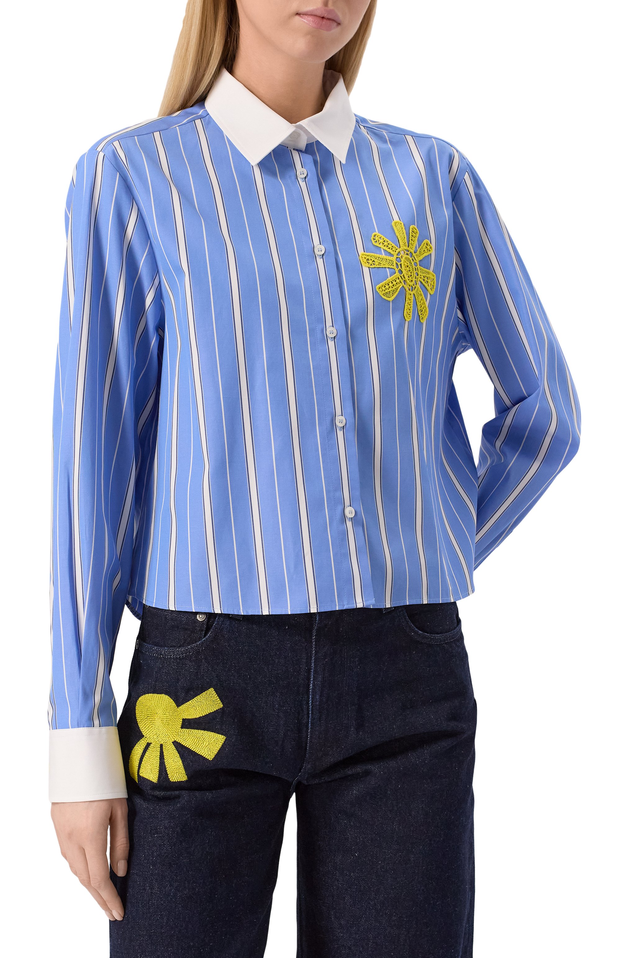 Хлопковая рубашка MSGM, арт. 3841MDE25XY/257117, фото 3