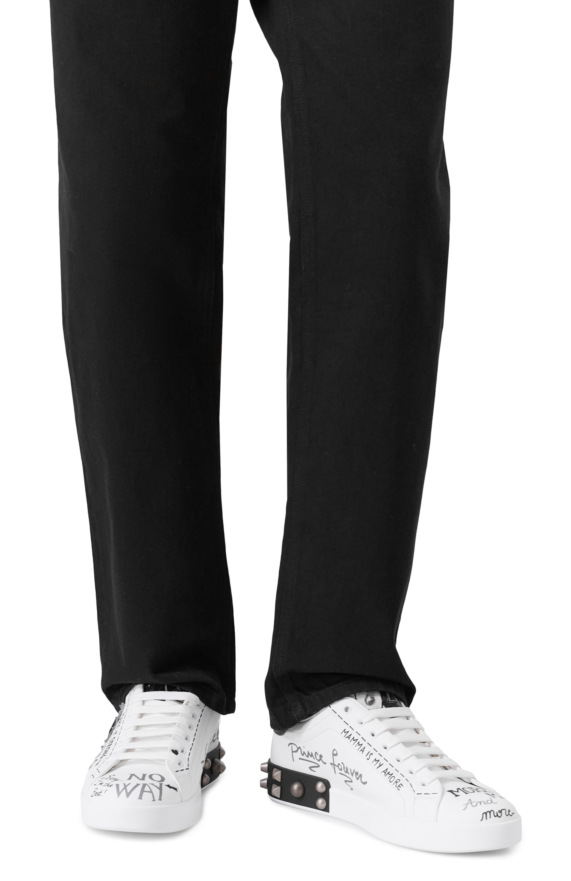 Кожаные кеды portofino DOLCE & GABBANA белого цвета по цене 140000 руб., арт. CS1759/AH029, фото 3 Кожаные кеды portofino DOLCE & GABBANA, арт. CS1759/AH029, фото 3