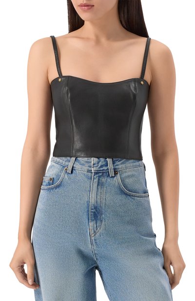 Кожаный топ BALMAIN, арт. CF1AA285/LC62, фото 3