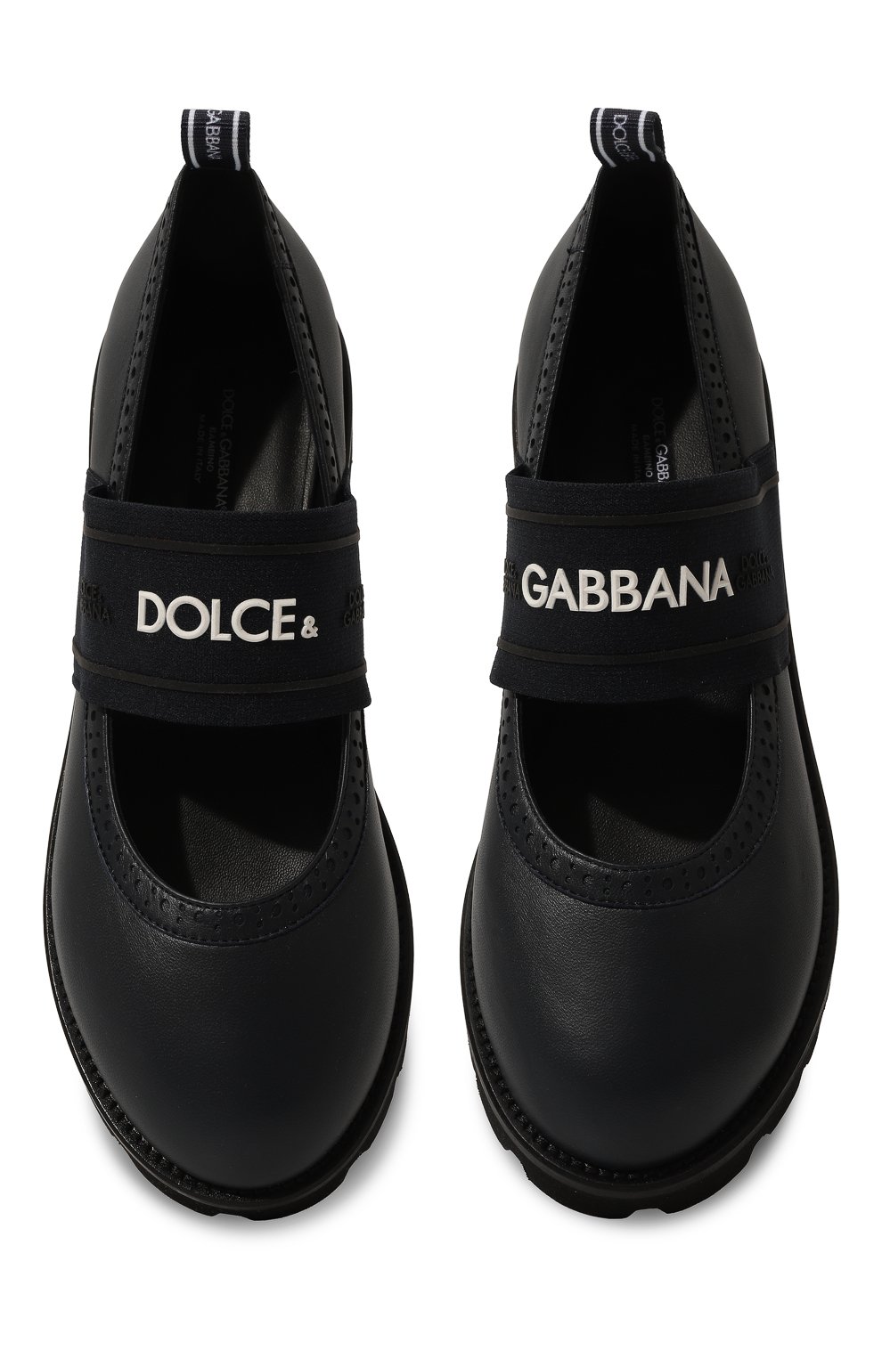 Кожаные туфли DOLCE & GABBANA темно-синего цвета по цене 35100 руб., арт. D10960/AW087/37-39, фото 6 Кожаные туфли DOLCE & GABBANA, арт. D10960/AW087/37-39, фото 6