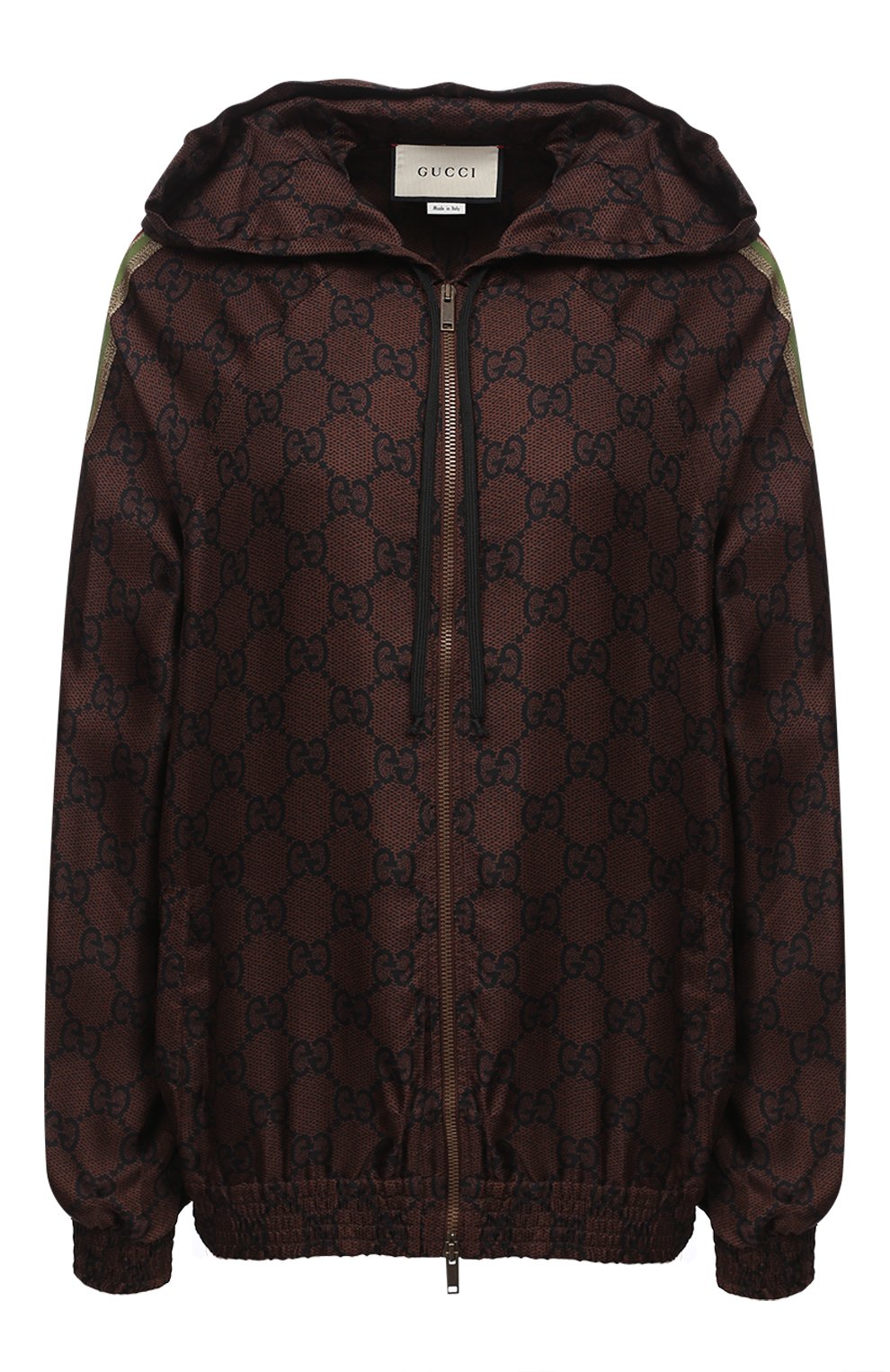 Шелковый бомбер GUCCI коричневого цвета по цене 216000 руб., арт. 631880/XJCL5, фото 1 Шелковый бомбер GUCCI, арт. 631880/XJCL5, фото 1