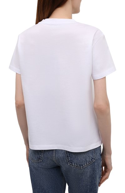 Хлопковая футболка EMPORIO ARMANI белого цвета по цене 11600 руб., арт. 6K2T7X/2J95Z, фото 4 Хлопковая футболка EMPORIO ARMANI, арт. 6K2T7X/2J95Z, фото 4