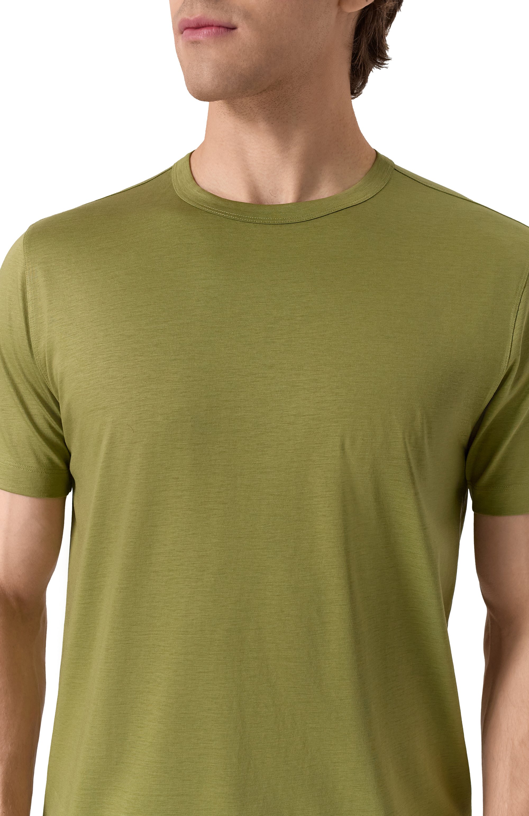 Футболка из лиоцелла и хлопка BOSS хаки цвета по цене 14950 руб., арт. 50513674, фото 5 Футболка из лиоцелла и хлопка BOSS, арт. 50513674, фото 5