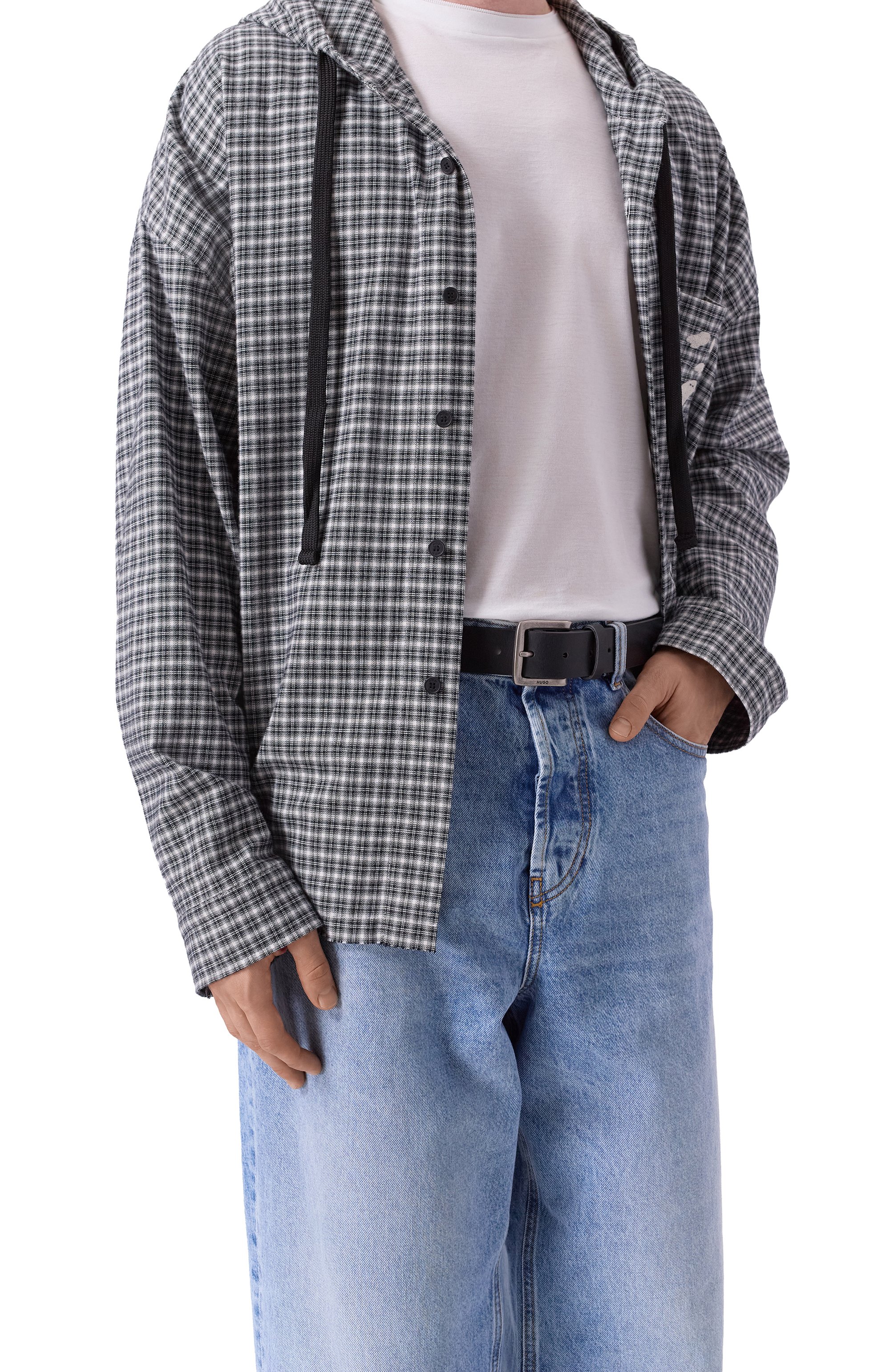 Кожаный ремень HUGO черного цвета по цене 8295 руб., арт. 50553776, фото 2 Кожаный ремень HUGO, арт. 50553776, фото 2