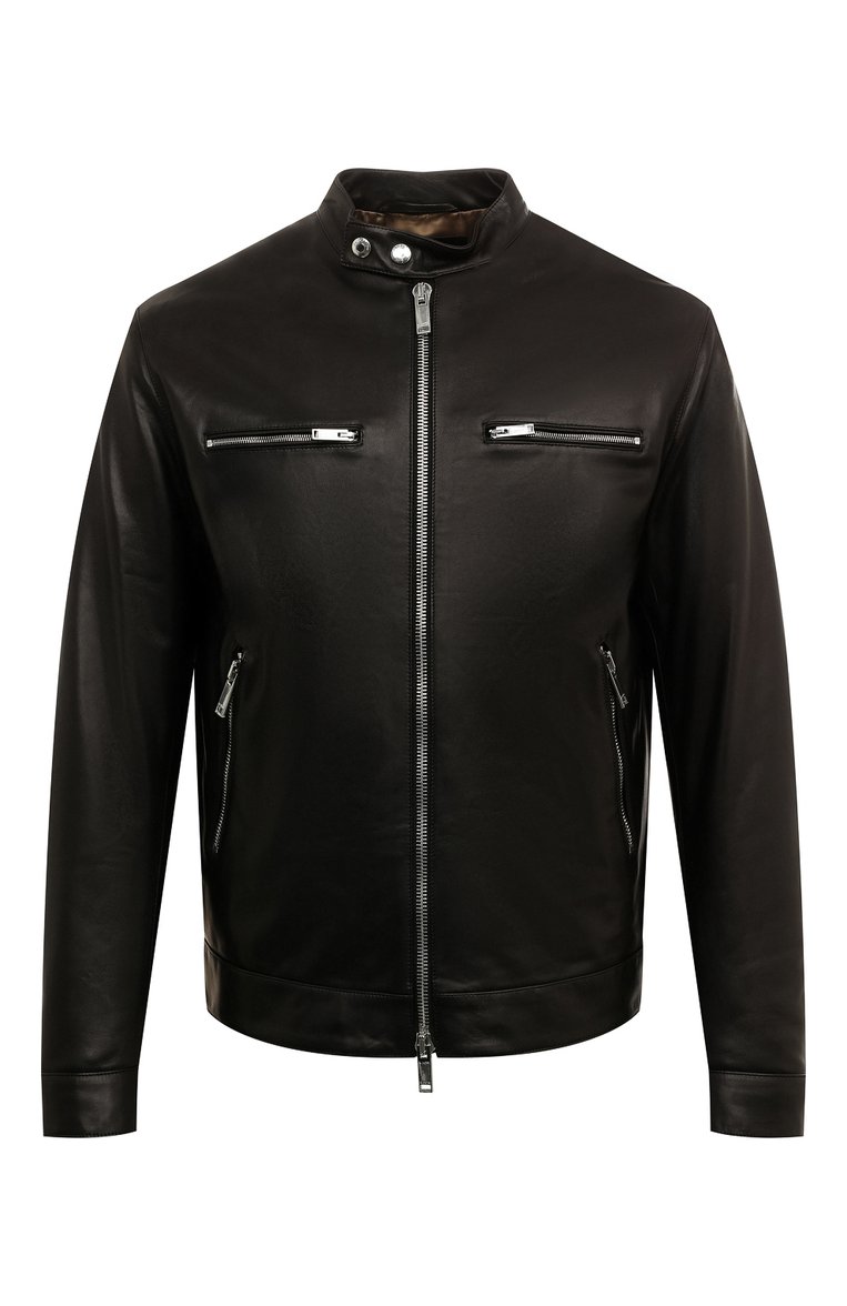 Мужская черная кожаная куртка VALENTINO купить в интернет-магазине ЦУМ ...