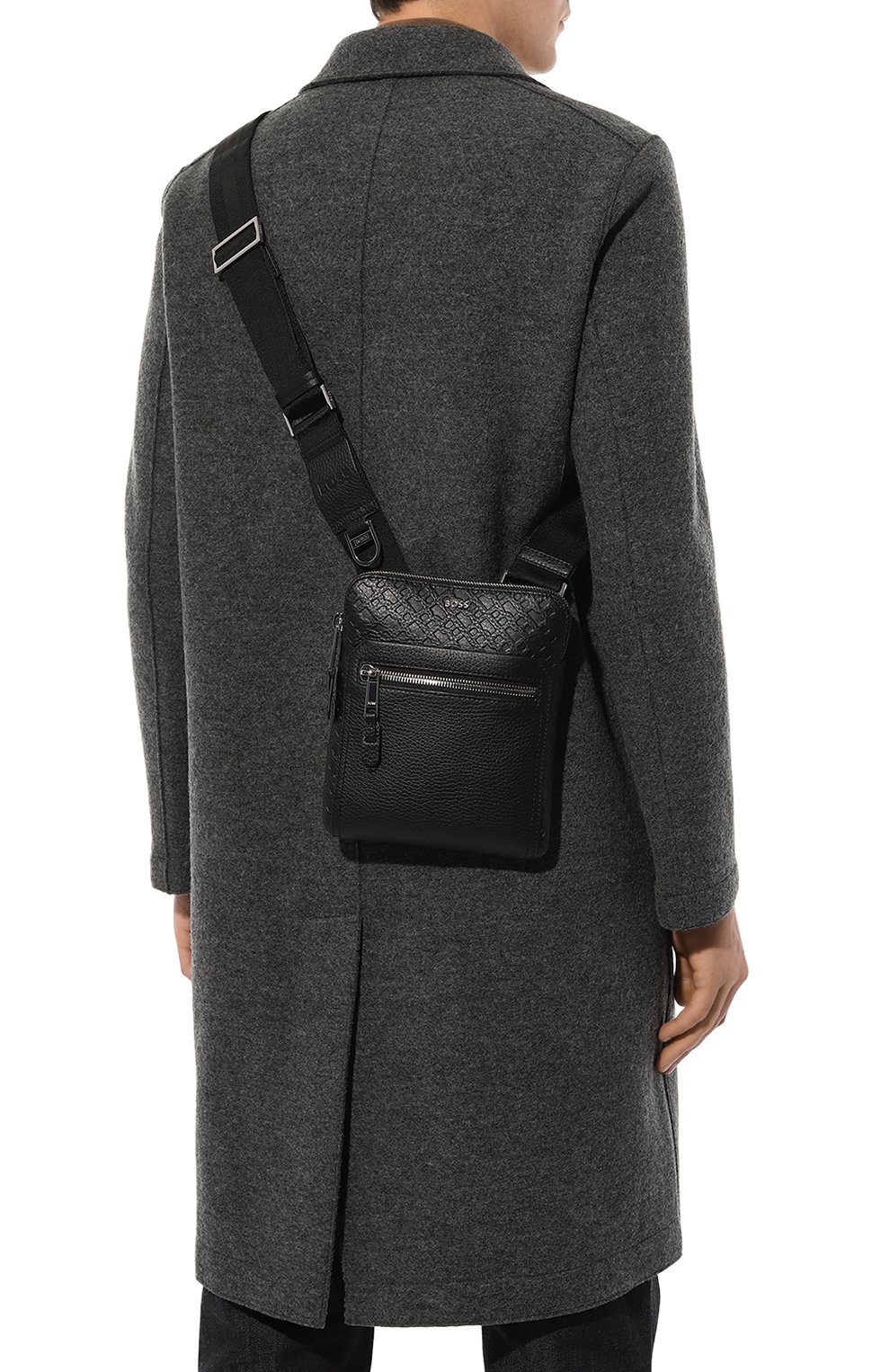 Кожаная сумка BOSS черного цвета по цене 29400 руб., арт. 50503795, фото 2 Кожаная сумка BOSS, арт. 50503795, фото 2