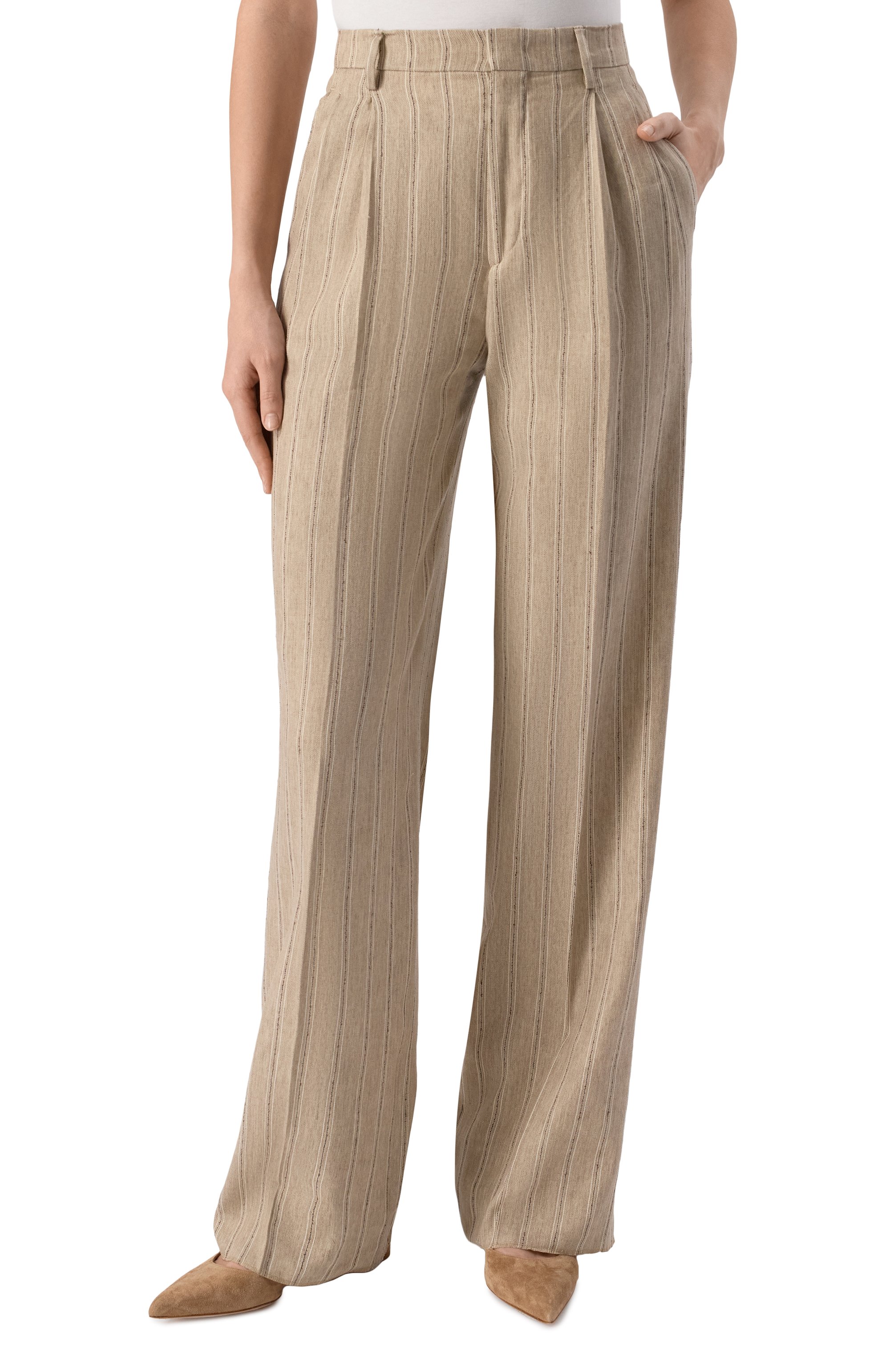 Брюки изо льна и хлопка TAGLIATORE 0205, арт. P-EB0NY/340310, фото 3