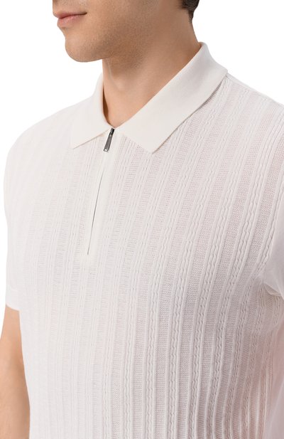 Поло из хлопка и шелка BOSS CAMEL, арт. 50560052, фото 5