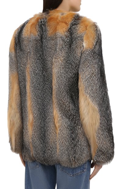Шуба из меха лисы SAINT LAURENT разноцветного цвета по цене 1435000 руб., арт. 603348/Y7RG2, фото 4 Шуба из меха лисы SAINT LAURENT, арт. 603348/Y7RG2, фото 4