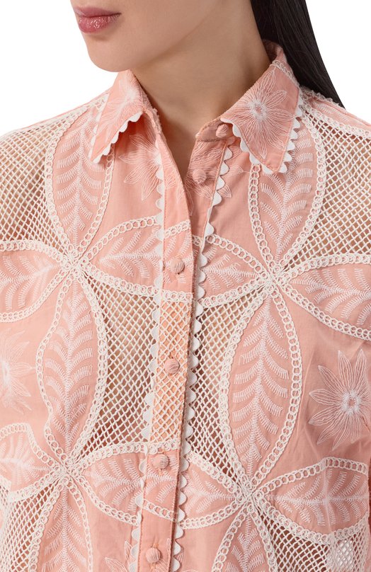 Хлопковая блузка Poupette St Barth WJVS26BCBPCH Розовый  WJVS26BCBPCH Фото 5