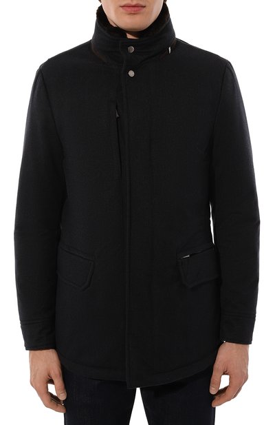 Куртка bernier-fur-ild с воротником из нутрии MOORER темно-синего цвета по цене 636000 руб., арт. BERNIER/FUR-ILD, фото 3 Куртка bernier-fur-ild с воротником из нутрии MOORER, арт. BERNIER/FUR-ILD, фото 3