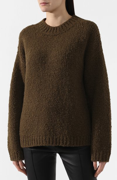 Шерстяной пуловер BOTTEGA VENETA зеленого цвета по цене 94200 руб., арт. 542671/VEWV0, фото 3 Шерстяной пуловер BOTTEGA VENETA, арт. 542671/VEWV0, фото 3