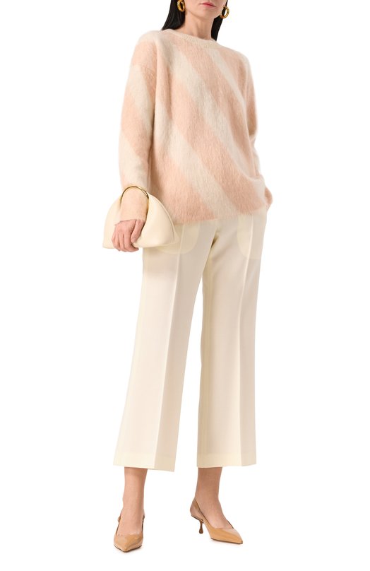 Шерстяные брюки Jil Sander J04KA0006/J40021 Кремовый  J04KA0006/J40021 Фото 2