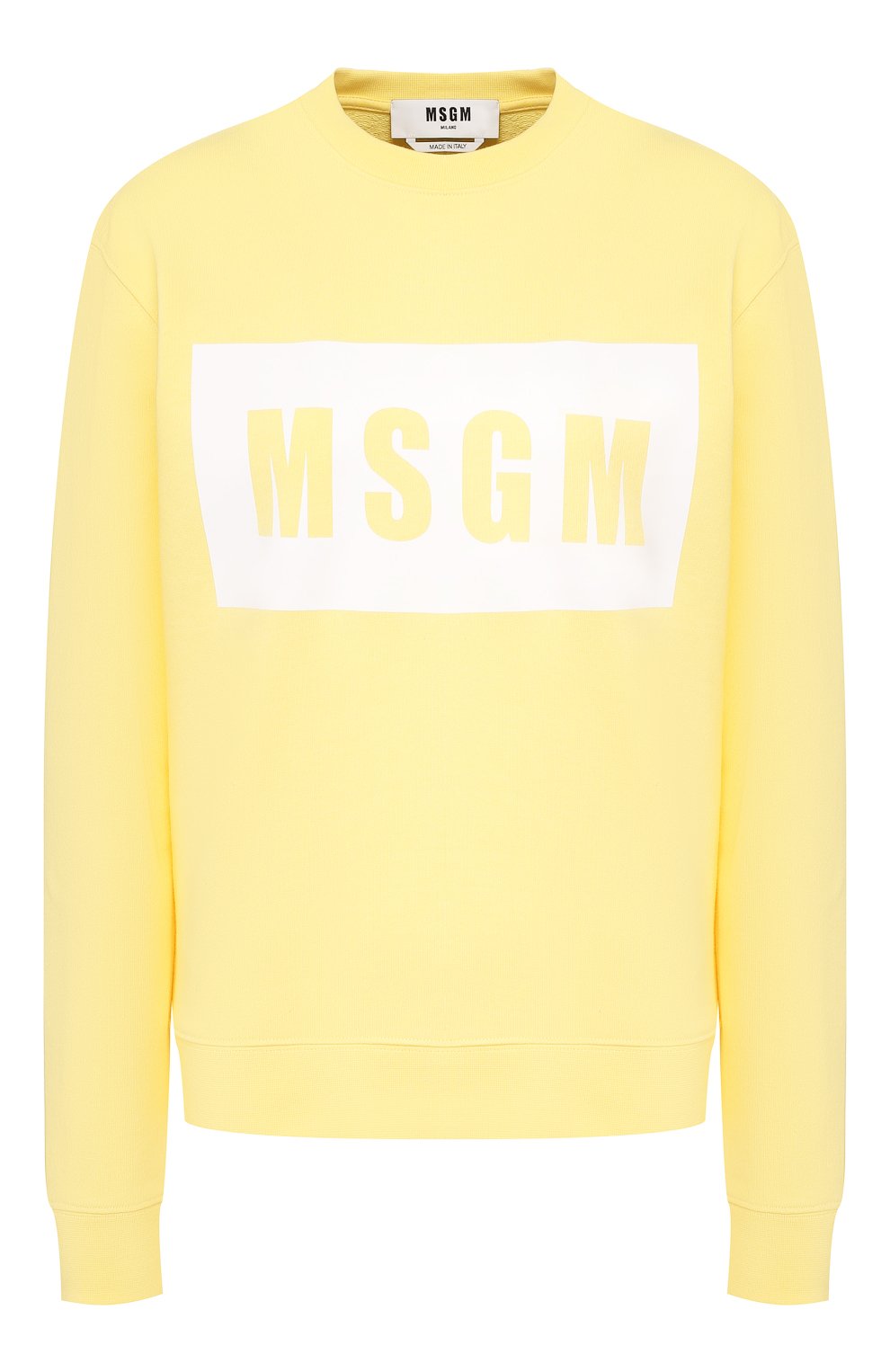Хлопковый свитшот MSGM желтого цвета по цене 16400 руб., арт. 2842MDM196 207499, фото 1 Хлопковый свитшот MSGM, арт. 2842MDM196 207499, фото 1