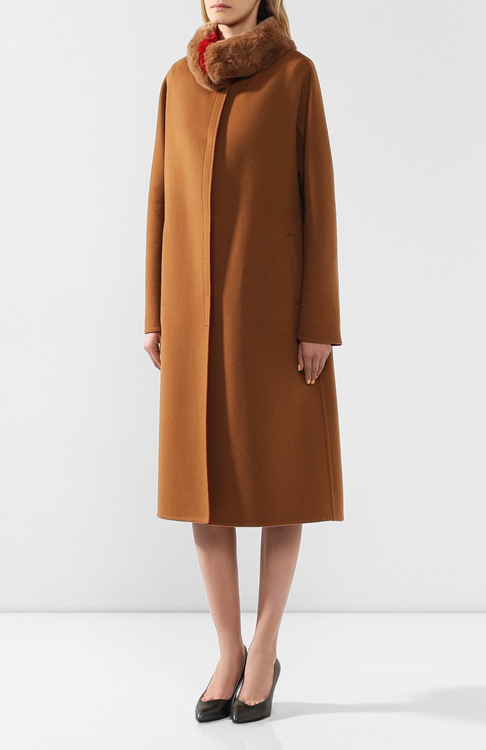 Пальто из кашемира и шерсти викуньи с воротником из меха шиншиллы LORO PIANA, арт. FAI2065/VVIC, фото 3