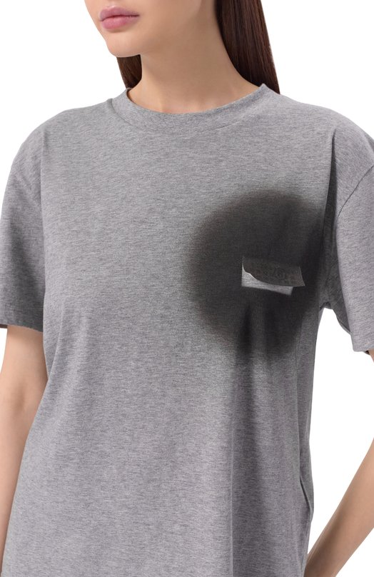 Хлопковая футболка MM6 S52GC0364/M20048 Серый  S52GC0364/M20048 Фото 5