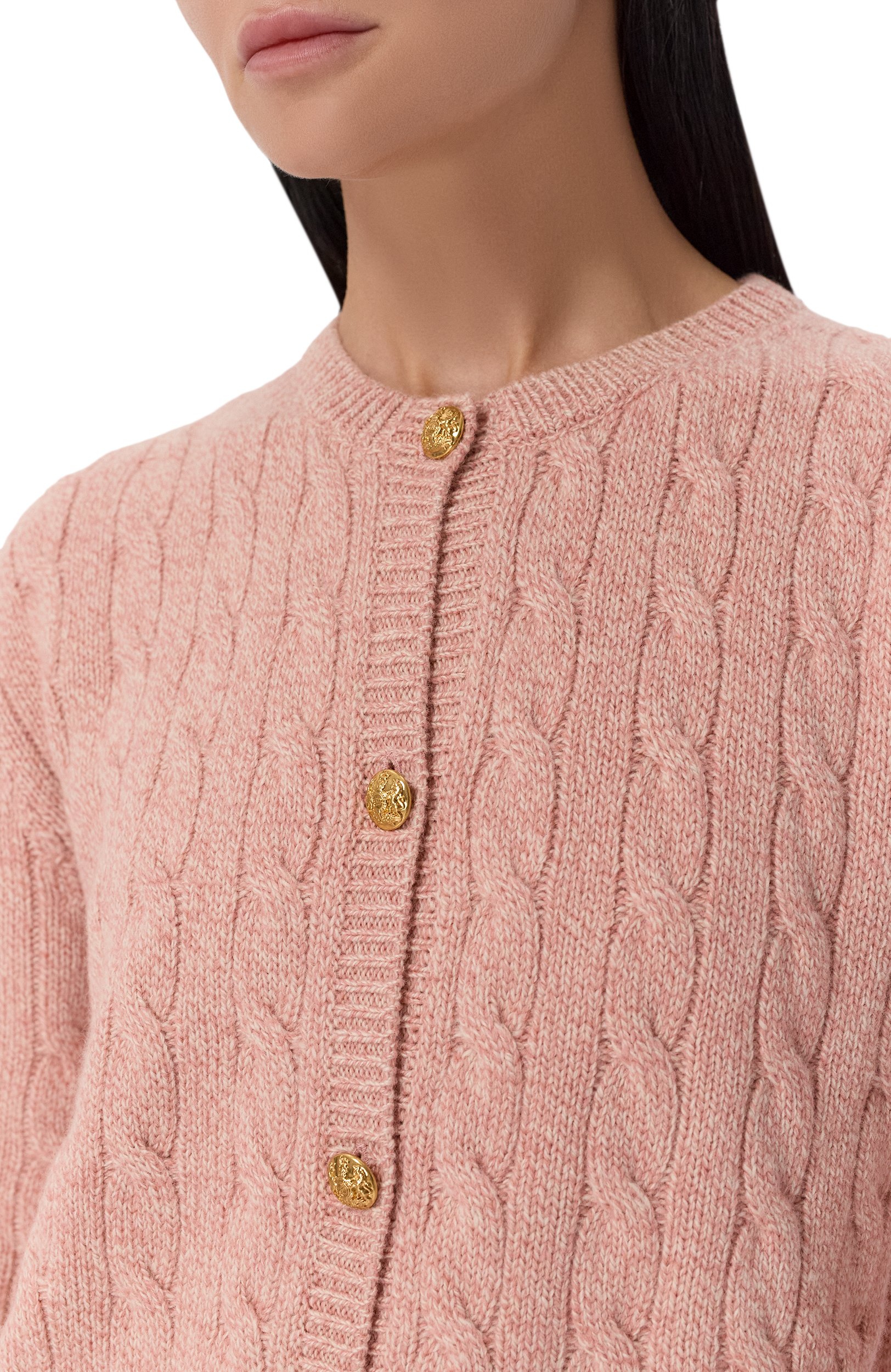 Шерстяной кардиган VALENTINO розового цвета по цене 228500 руб., арт. 9B3KA16K/ADK, фото 5 Шерстяной кардиган VALENTINO, арт. 9B3KA16K/ADK, фото 5