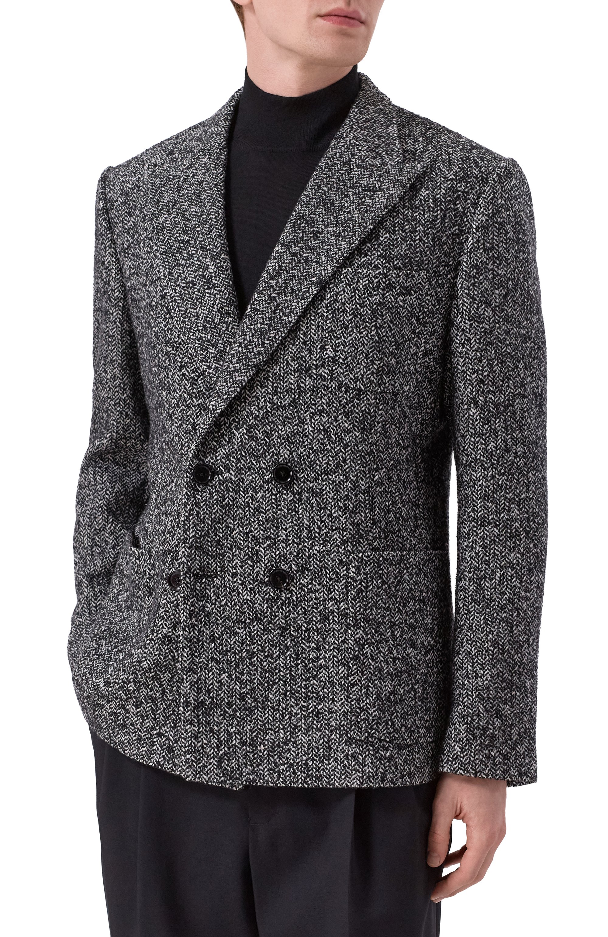 Шерстяной пиджак DOLCE & GABBANA темно-серого цвета по цене 371500 руб., арт. G2NZ2T/FCZAH, фото 3 Шерстяной пиджак DOLCE & GABBANA, арт. G2NZ2T/FCZAH, фото 3