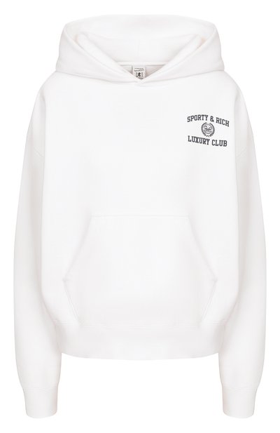 Женский хлопковое худи SPORTY AND RICH, арт. ST0987842WH01/S&amp;R LUXURY CLUB H00DIE