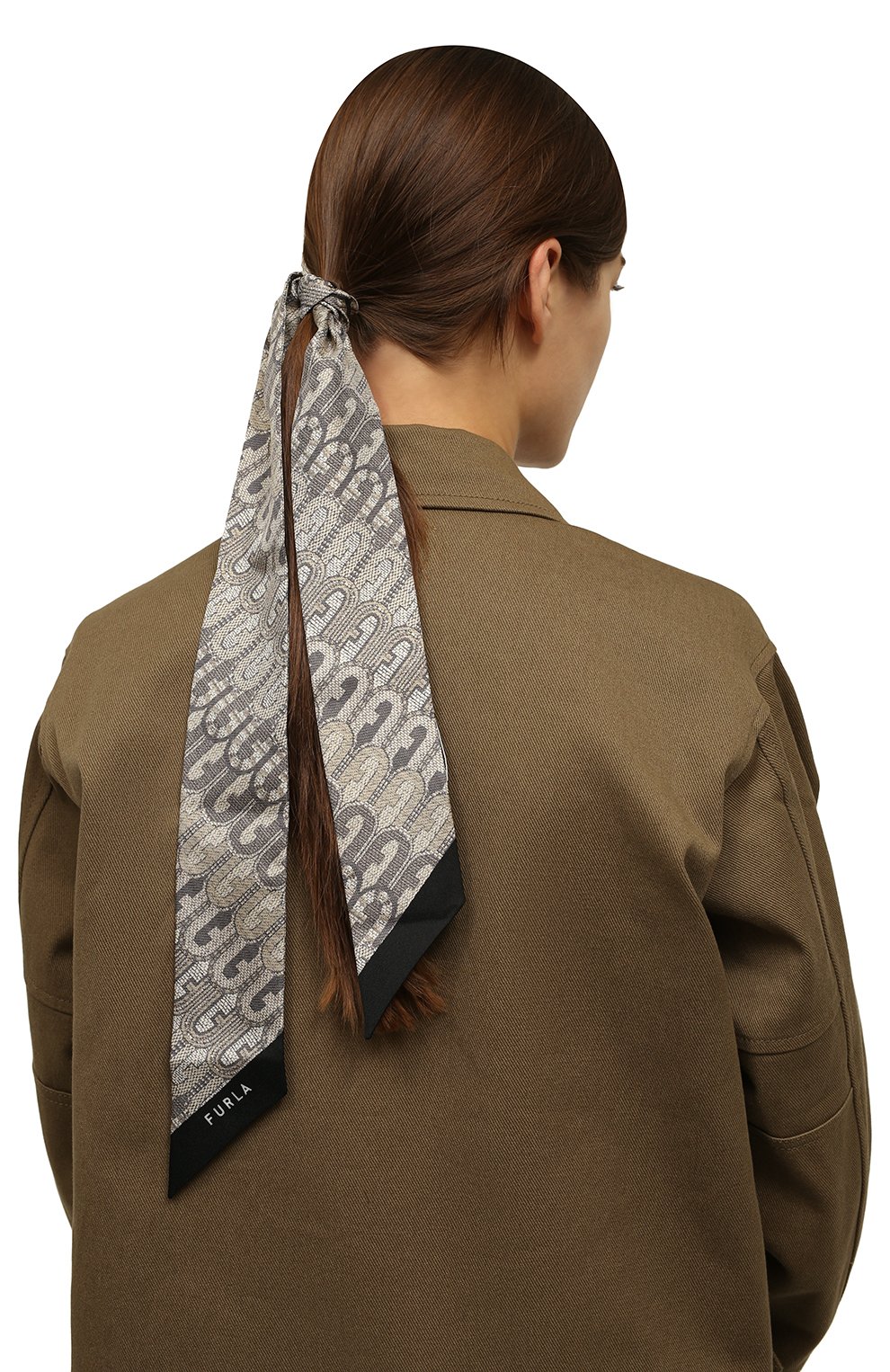 Шелковая повязка на голову FURLA коричневого цвета по цене 6000 руб., арт. WT00022/A.0470, фото 2 Шелковая повязка на голову FURLA, арт. WT00022/A.0470, фото 2