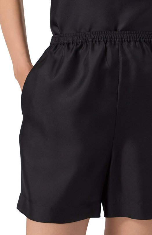 Шелковые шорты Loulou de Saison ARL Чёрный  ARL Фото 5