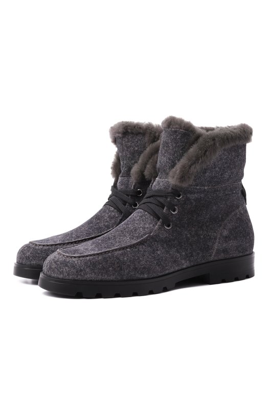 Замшевые ботинки Santoni WTDG71048SMRAHFR Серый WTDG71048SMRAHFR