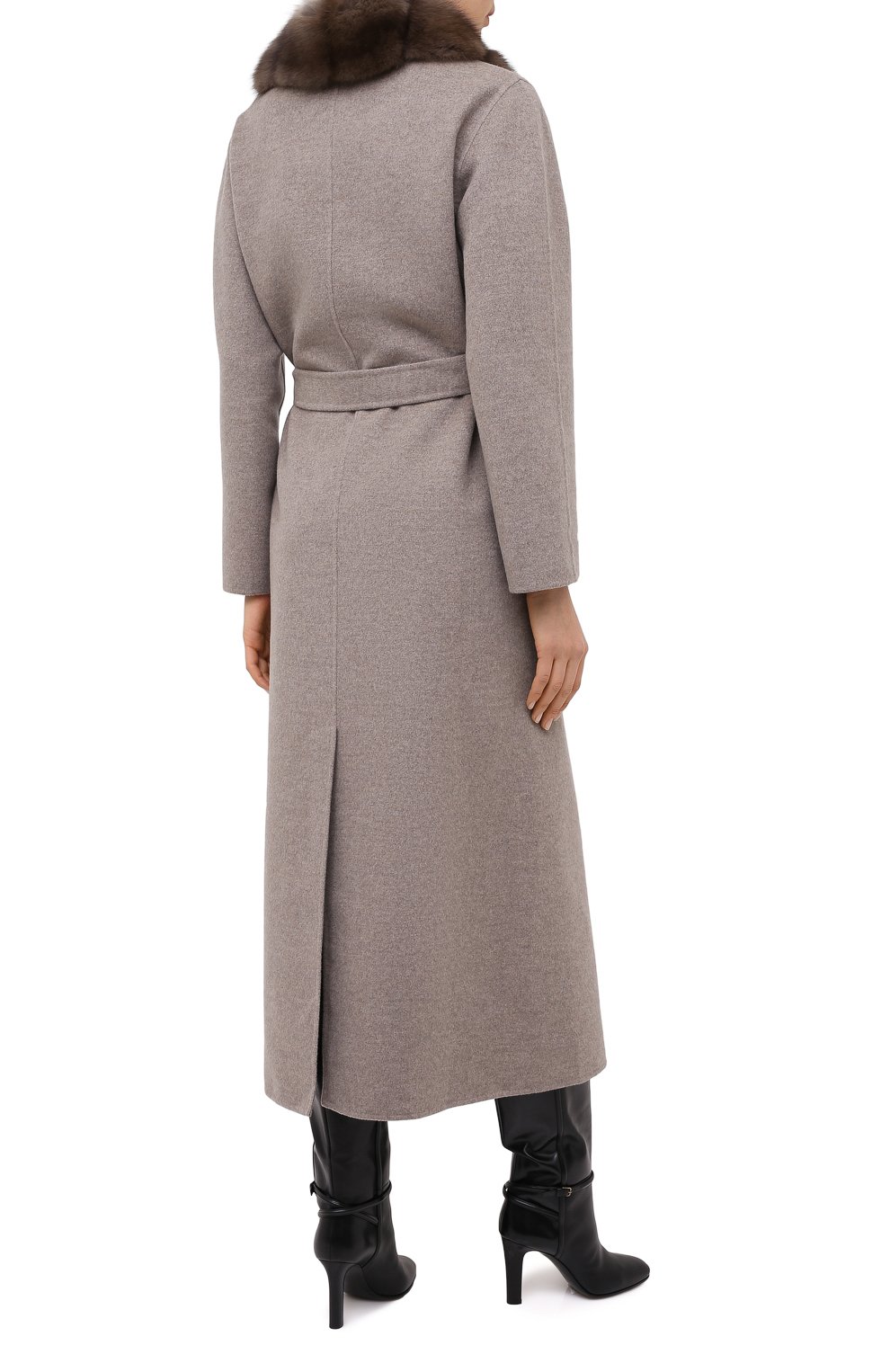 Шерстяное пальто с меховой отделкой MANZONI24, арт. 20M498-DB1Z/38-46, фото 4