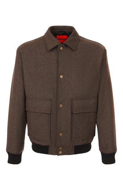 Мужской бомбер из хлопка и шерсти HUGO, арт. 50542617