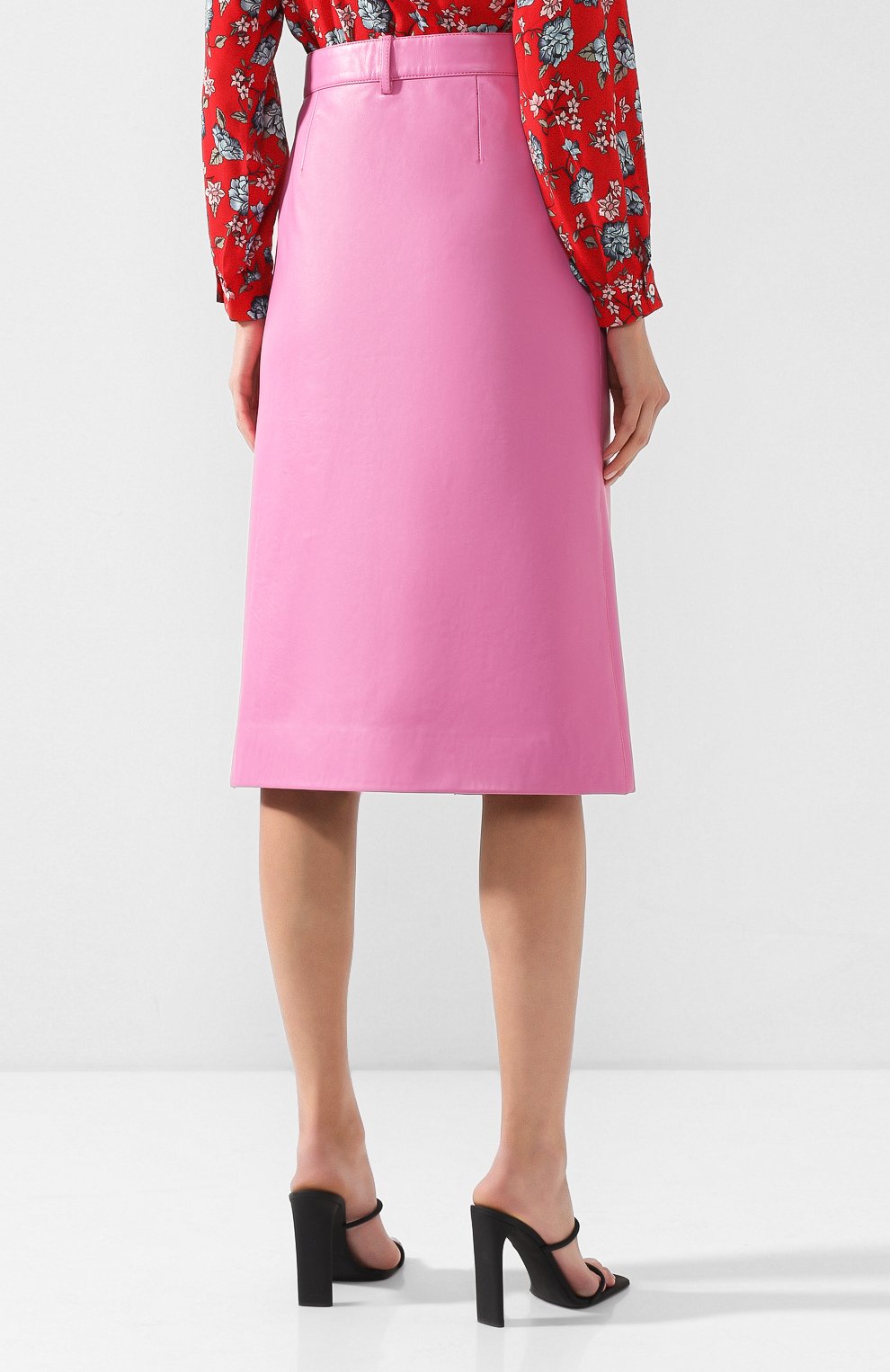 Кожаная юбка BALENCIAGA розового цвета по цене 296000 руб., арт. 556056/TDS07, фото 4 Кожаная юбка BALENCIAGA, арт. 556056/TDS07, фото 4